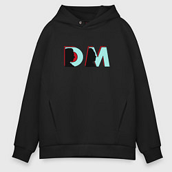 Толстовка оверсайз мужская Depeche Mode - DM logo, цвет: черный