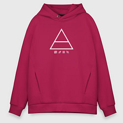 Толстовка оверсайз мужская 30 Seconds to mars логотип треугольник, цвет: маджента