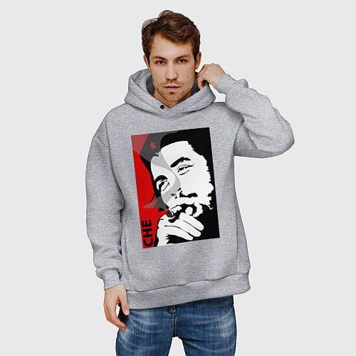 Мужское худи оверсайз Эрнесто Че - Гевара / Меланж – фото 3