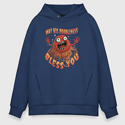 Толстовка оверсайз мужская May his noodliness bless you - monster, цвет: тёмно-синий