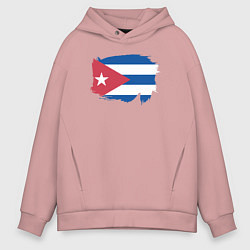 Толстовка оверсайз мужская Флаг Кубы, цвет: пыльно-розовый