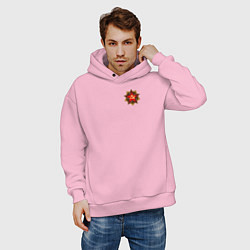 Толстовка оверсайз мужская Значок серп и молот вектрный, цвет: светло-розовый — фото 2
