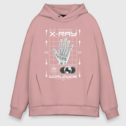 Толстовка оверсайз мужская X-ray streetwear, цвет: пыльно-розовый