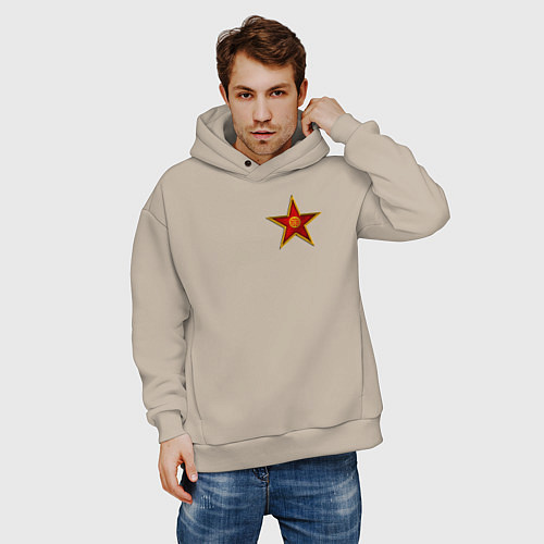 Мужское худи оверсайз Command & Conquer: Generals China APA / Миндальный – фото 3