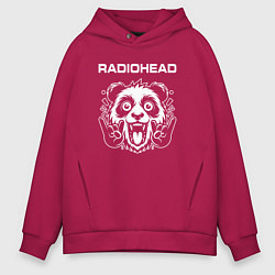 Толстовка оверсайз мужская Radiohead rock panda, цвет: маджента
