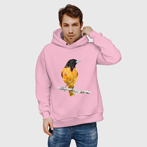 Мужское худи оверсайз Иволга / Светло-розовый – фото 3