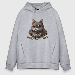Толстовка оверсайз мужская Котик еретик, цвет: меланж