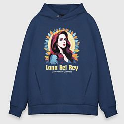 Толстовка оверсайз мужская Lana Del Rey Summertime Sadness, цвет: тёмно-синий