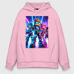 Толстовка оверсайз мужская Minecraft - characters ai art, цвет: светло-розовый