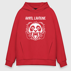 Толстовка оверсайз мужская Avril Lavigne rock panda, цвет: красный