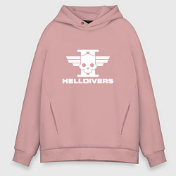 Толстовка оверсайз мужская Helldivers 2: Logo, цвет: пыльно-розовый