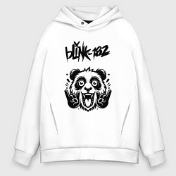Толстовка оверсайз мужская Blink 182 - rock panda, цвет: белый
