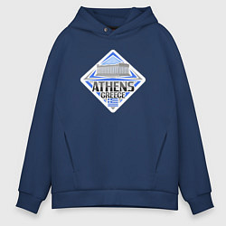 Толстовка оверсайз мужская Афины Греция, цвет: тёмно-синий