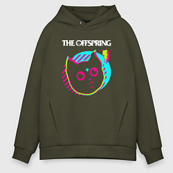 Толстовка оверсайз мужская The Offspring rock star cat, цвет: хаки