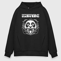 Толстовка оверсайз мужская Scorpions rock panda, цвет: черный