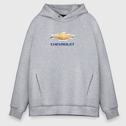 Толстовка оверсайз мужская Chevrolet авто бренд, цвет: меланж
