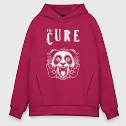 Толстовка оверсайз мужская The Cure rock panda, цвет: маджента