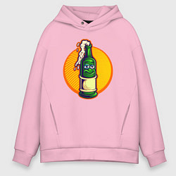 Толстовка оверсайз мужская Пенное в бутылке, цвет: светло-розовый