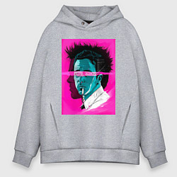 Толстовка оверсайз мужская Fight club pink poster, цвет: меланж