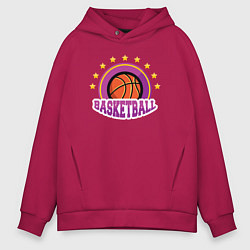 Толстовка оверсайз мужская Basket stars, цвет: маджента