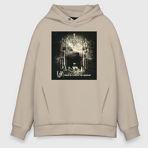 Мужское худи оверсайз Korn - Take a Look in the Mirror / Миндальный – фото 1