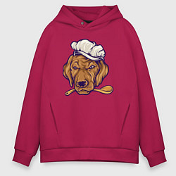Толстовка оверсайз мужская Chef dog, цвет: маджента