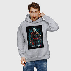 Толстовка оверсайз мужская Assassins creed старый стиль, цвет: меланж — фото 2