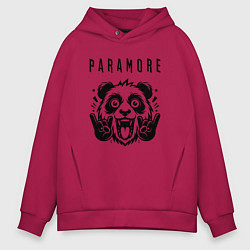 Толстовка оверсайз мужская Paramore - rock panda, цвет: маджента