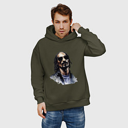 Толстовка оверсайз мужская Snoop dog, цвет: хаки — фото 2