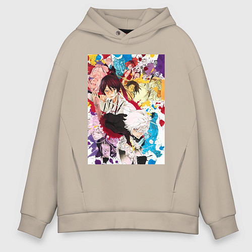 Мужское худи оверсайз Адский рай Габимару Синоби / Миндальный – фото 1