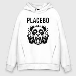 Толстовка оверсайз мужская Placebo - rock panda, цвет: белый
