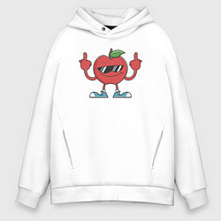 Толстовка оверсайз мужская Apple fuck, цвет: белый