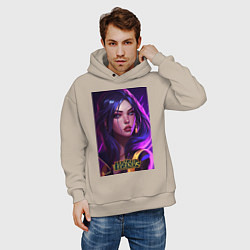 Толстовка оверсайз мужская League of Legends Kaisa Kda, цвет: миндальный — фото 2