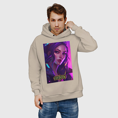 Мужское худи оверсайз League of Legends Kaisa Kda / Миндальный – фото 3