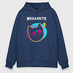 Толстовка оверсайз мужская Megadeth rock star cat, цвет: тёмно-синий