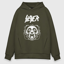 Толстовка оверсайз мужская Slayer rock panda, цвет: хаки