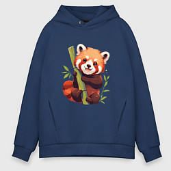 Толстовка оверсайз мужская The Red Panda, цвет: тёмно-синий