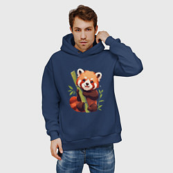 Толстовка оверсайз мужская The Red Panda, цвет: тёмно-синий — фото 2
