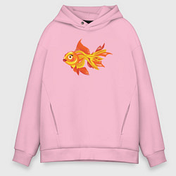 Толстовка оверсайз мужская Golden fish, цвет: светло-розовый