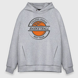 Толстовка оверсайз мужская Basketball best team, цвет: меланж