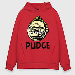 Толстовка оверсайз мужская Pudge Face, цвет: красный