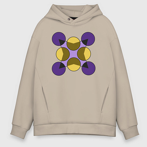 Мужское худи оверсайз Фигура из окружностей / Миндальный – фото 1