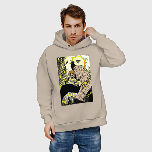 Мужское худи оверсайз Семь смертных грехов Эсканор / Миндальный – фото 3