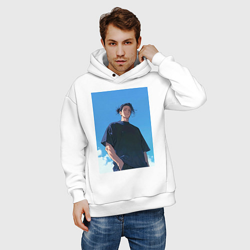 Мужское худи оверсайз Сугуру Гэто / Белый – фото 3