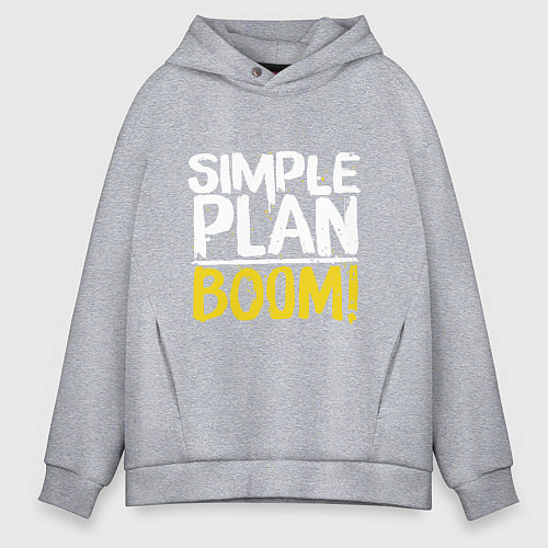 Мужское худи оверсайз Simple plan - boom / Меланж – фото 1