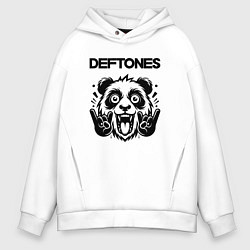 Толстовка оверсайз мужская Deftones - rock panda, цвет: белый