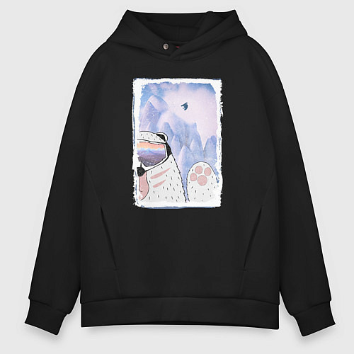 Мужское худи оверсайз Зимние игры / Черный – фото 1
