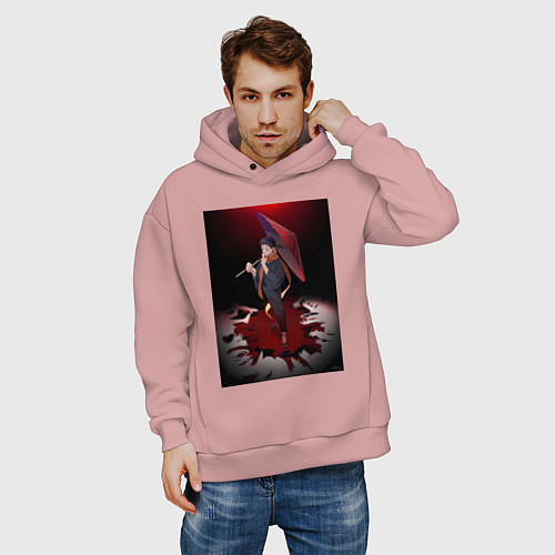 Мужское худи оверсайз Re:Zero Субару Нацуки / Пыльно-розовый – фото 3