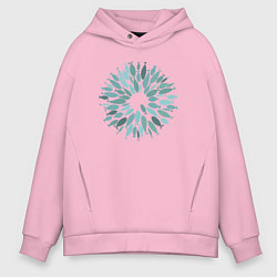 Толстовка оверсайз мужская Рыбный круг, цвет: светло-розовый