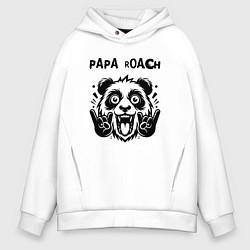 Толстовка оверсайз мужская Papa Roach - rock panda, цвет: белый